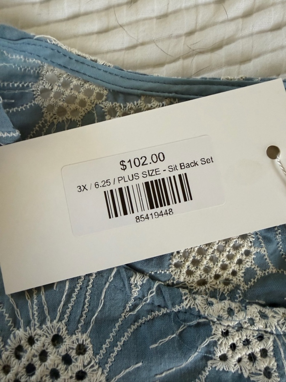 Sleeveless Blue Floral Eyelet Set by One Loved Babe - Picture 8 of 8